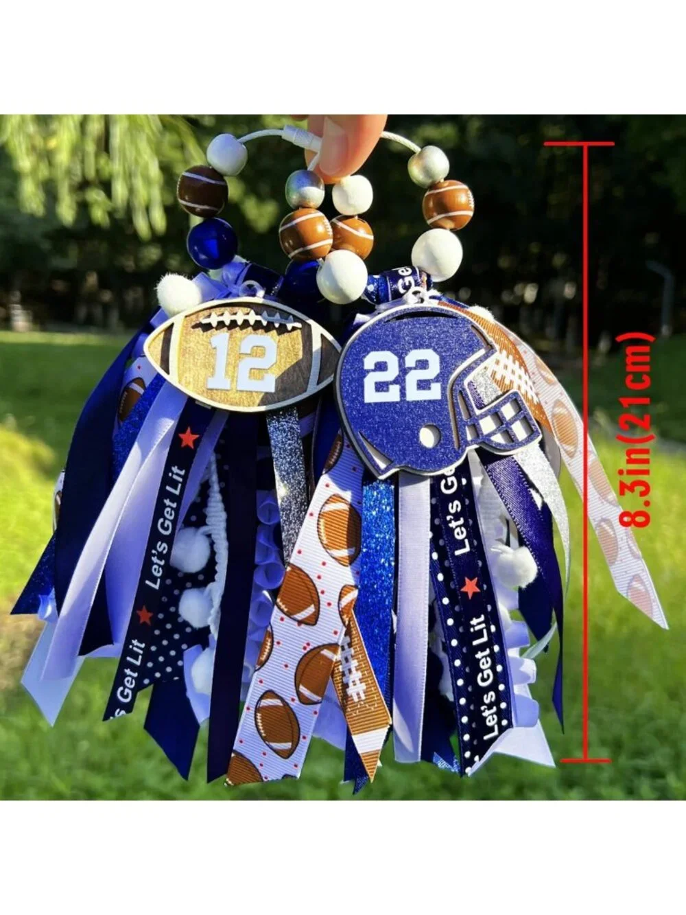 Set of 2 Sports Keychains - Player Number Charms 0-99 for Bags & Backpacks